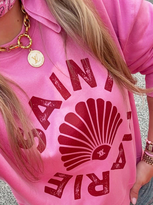 Boxy Sweater Shell Rot - Candy Pink